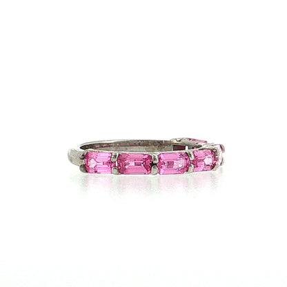 2.45 Sapphire Baguette Half-Eternity Ring 14k White Gold