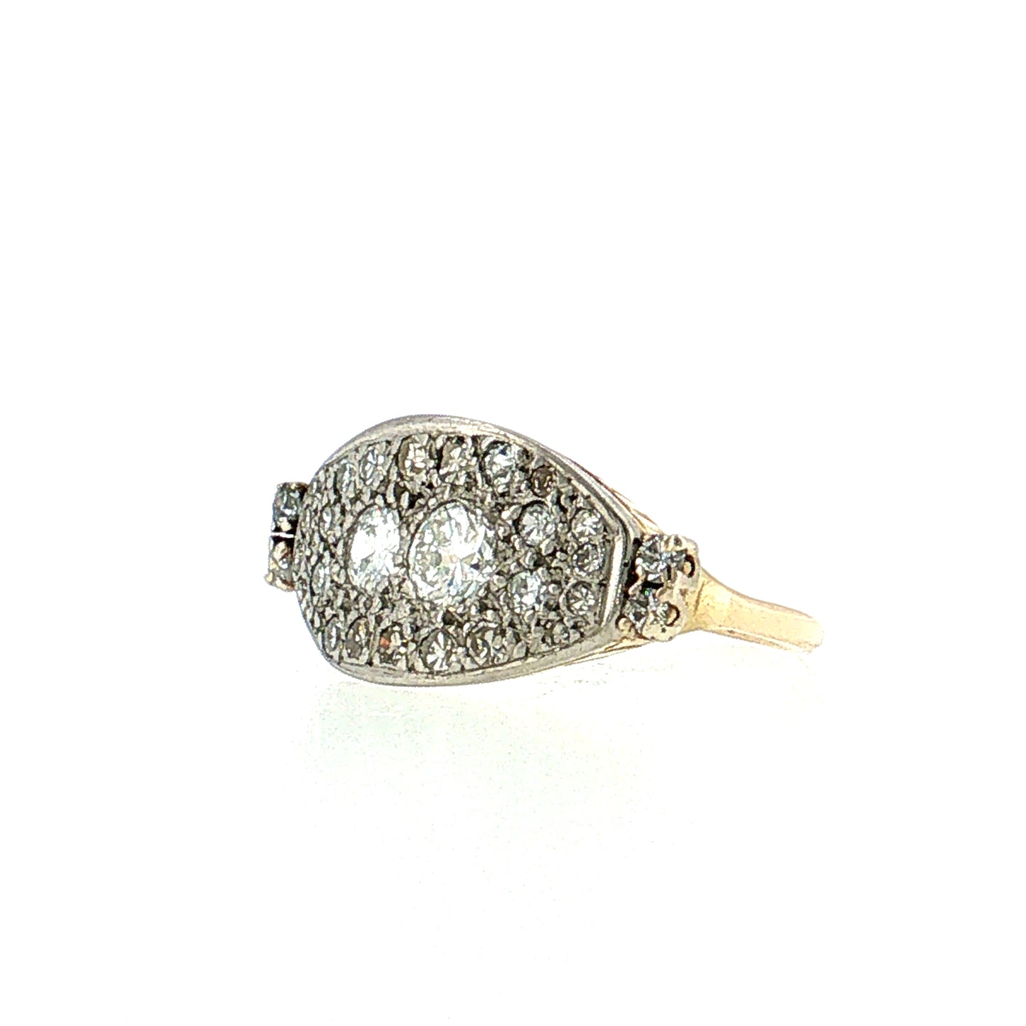 .93 Vintage Retro Diamond Cocktail Ring 14k
