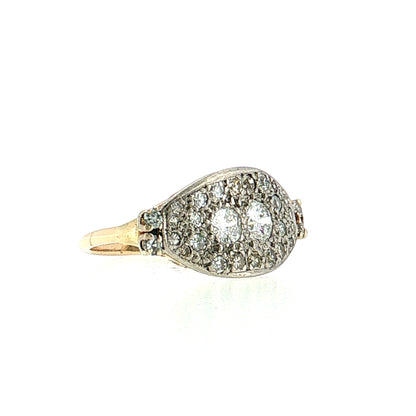 .93 Vintage Retro Diamond Cocktail Ring 14k