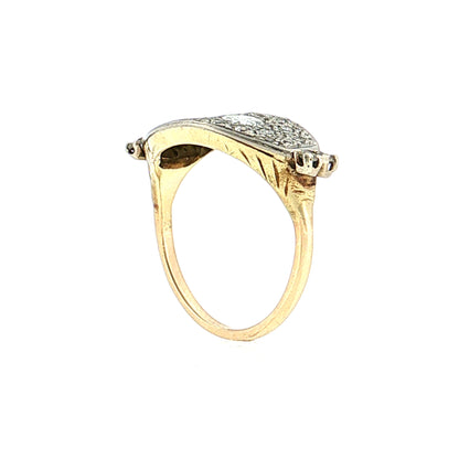 .93 Vintage Retro Diamond Cocktail Ring 14k