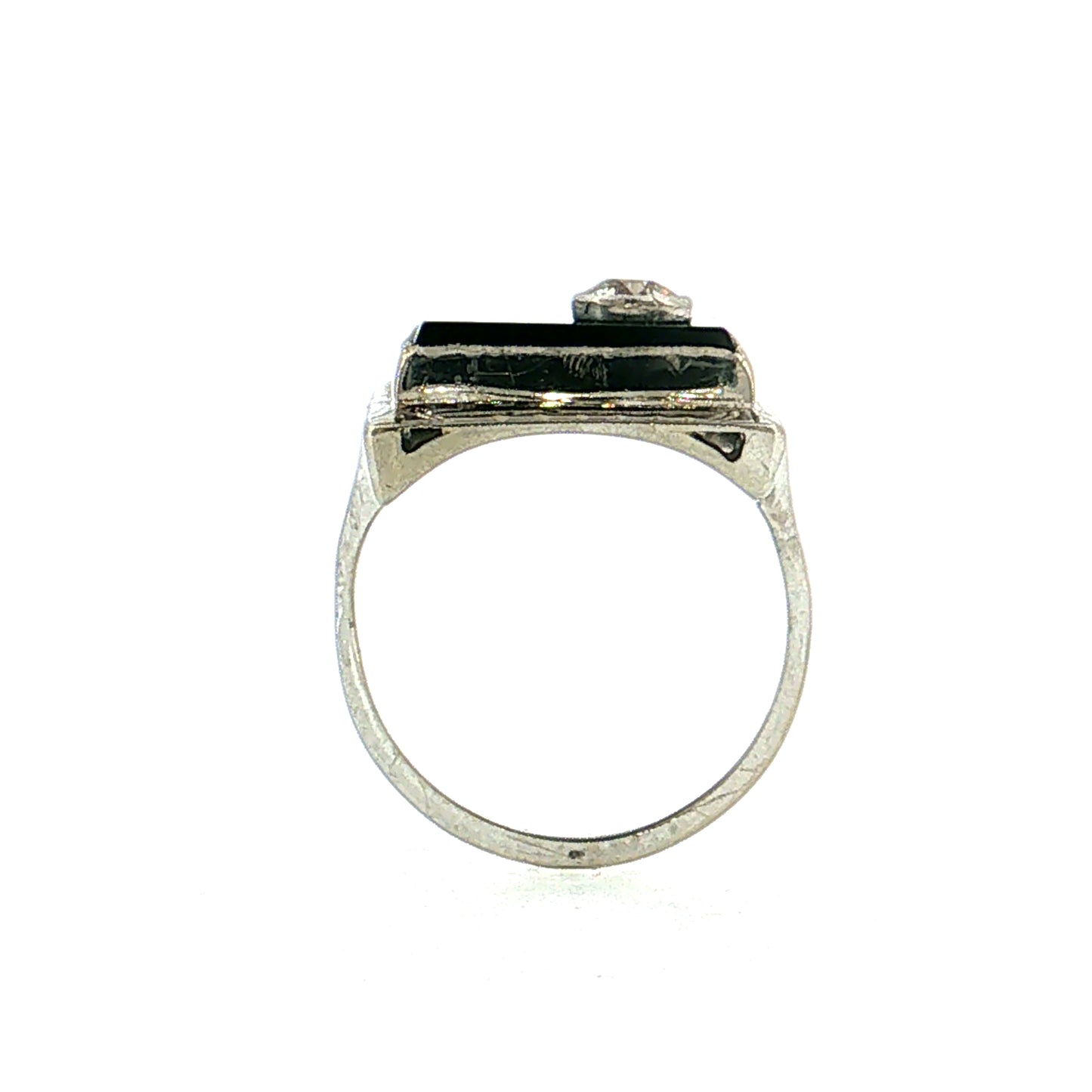 .25 Art Deco Diamond & Onyx Cocktail Ring Platinum