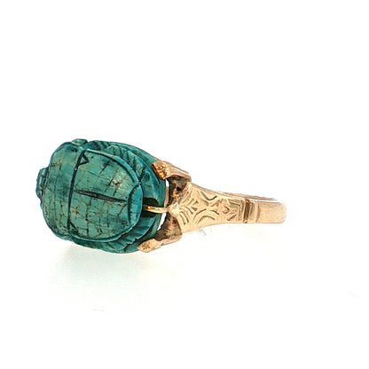 Antique Victorian Scarab Cocktail Ring 14k