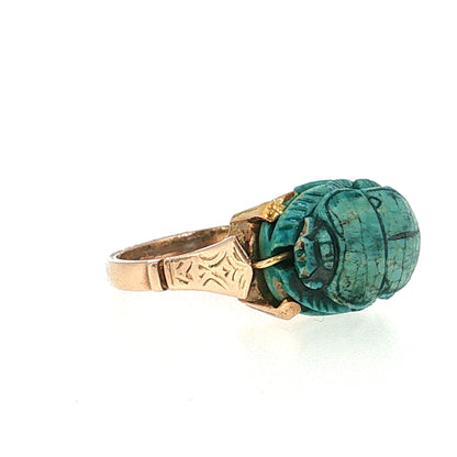 Antique Victorian Scarab Cocktail Ring 14k