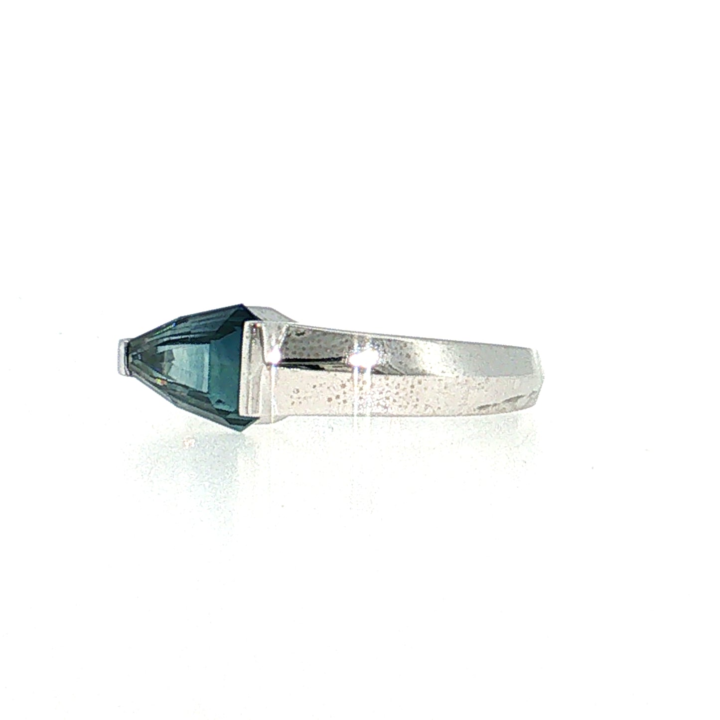 1.64 Shield Cut Sapphire Engagement Ring 14k White Gold
