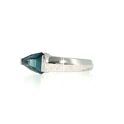 1.64 Shield Cut Sapphire Engagement Ring 14k White Gold