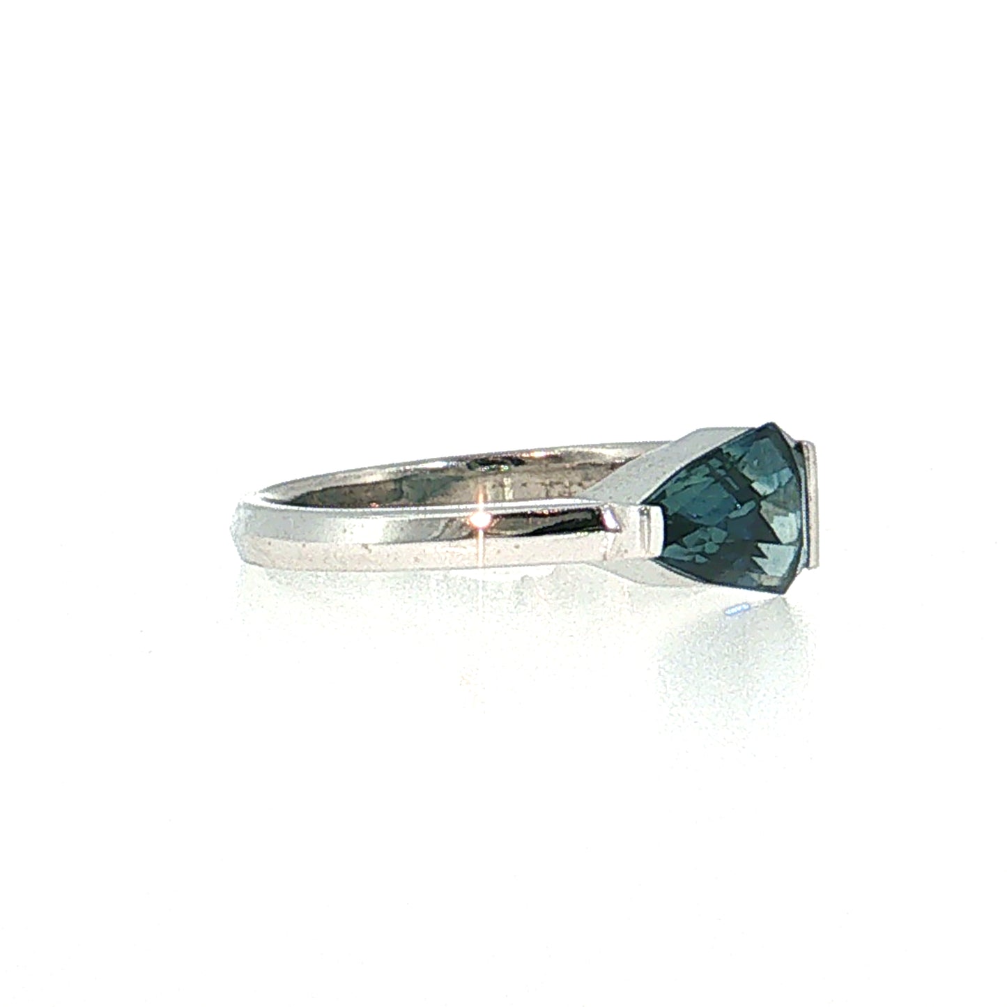 1.64 Shield Cut Sapphire Engagement Ring 14k White Gold