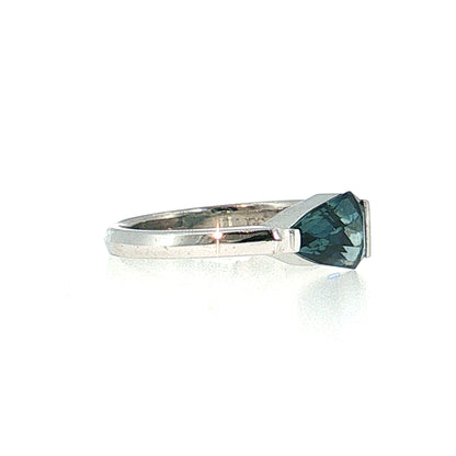 1.64 Shield Cut Sapphire Engagement Ring 14k White Gold