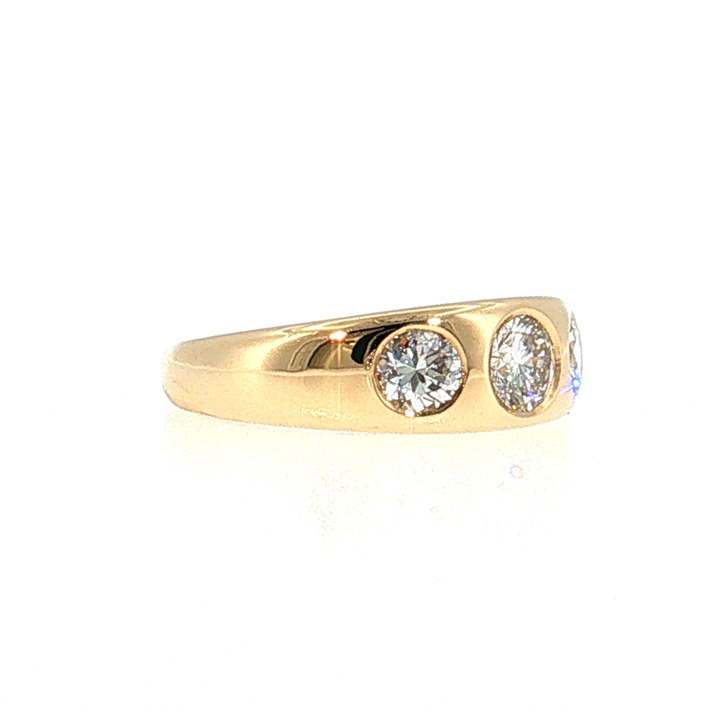 1.11 Three Stone Diamond Engagement 18k Yellow Gold