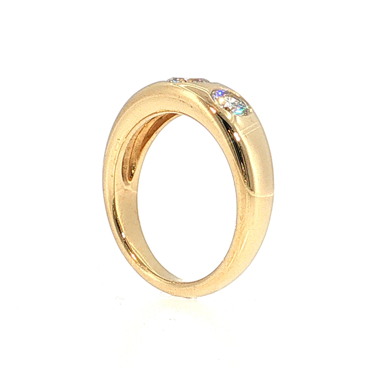 1.11 Three Stone Diamond Engagement 18k Yellow Gold