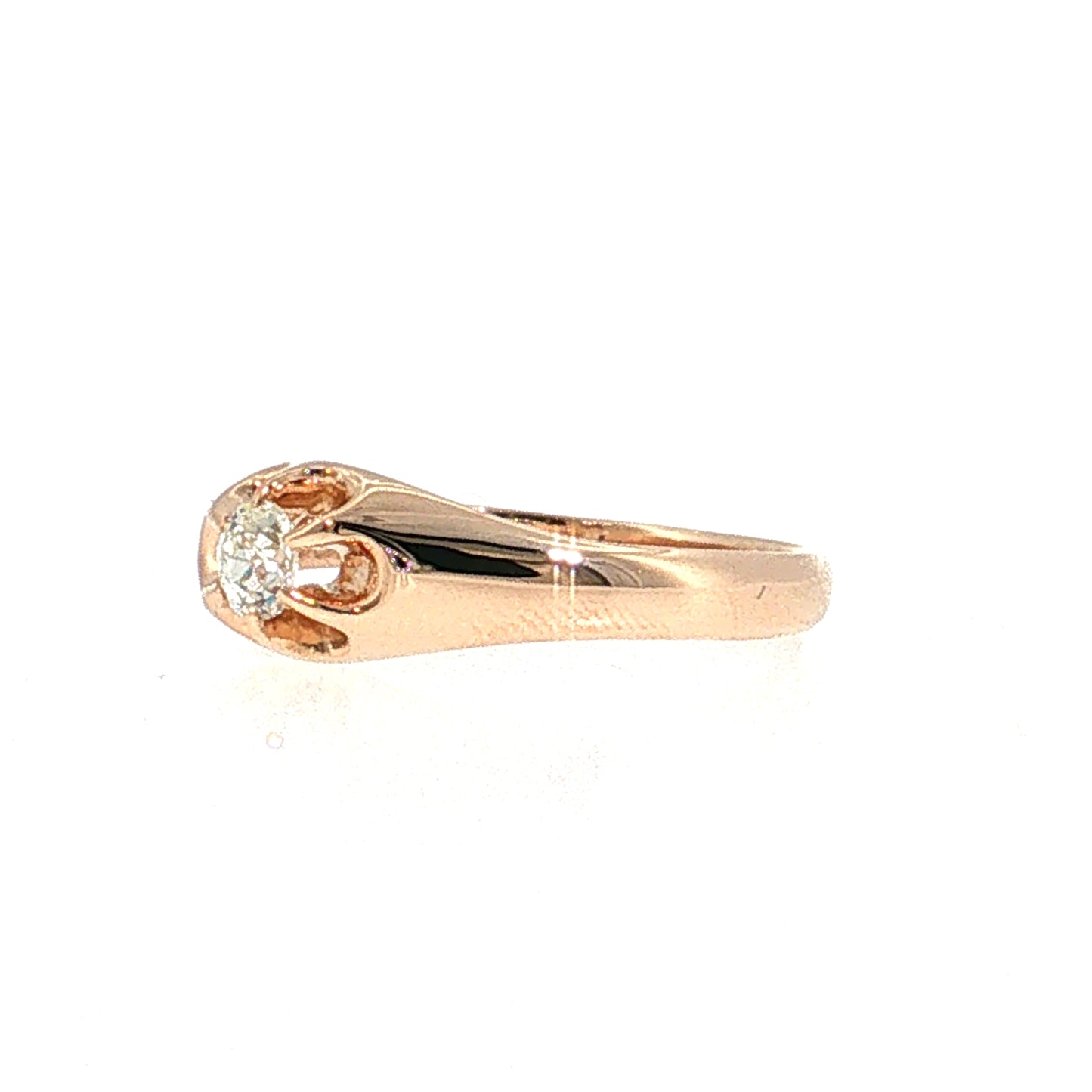 .25 Victorian Diamond Engagement Ring 14k Rose Gold