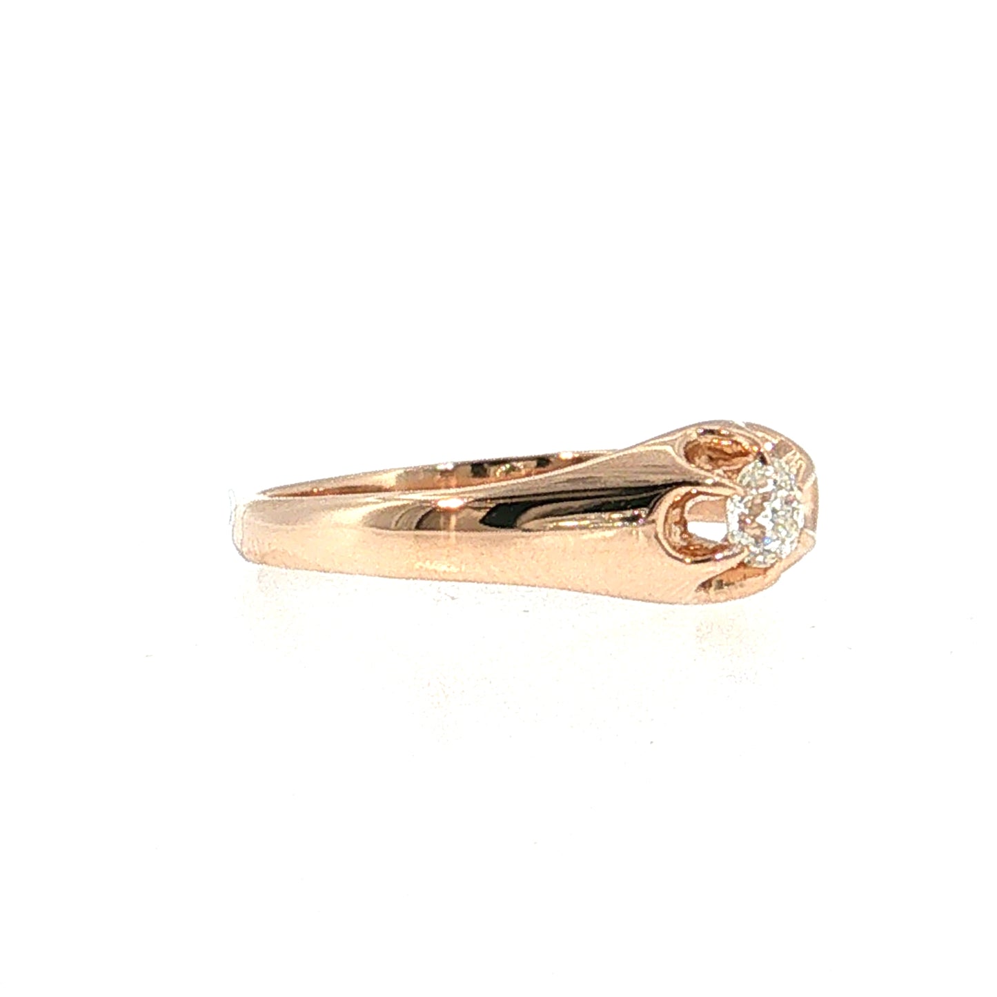 .25 Victorian Diamond Engagement Ring 14k Rose Gold