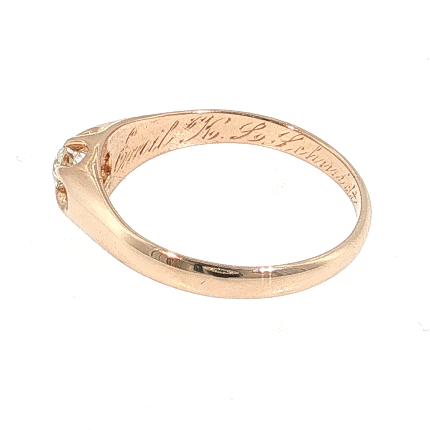 .25 Victorian Diamond Engagement Ring 14k Rose Gold