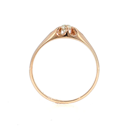 .25 Victorian Diamond Engagement Ring 14k Rose Gold