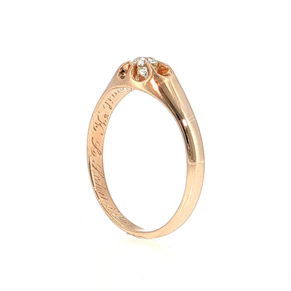 .25 Victorian Diamond Engagement Ring 14k Rose Gold