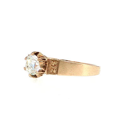 .79 Victorian Diamond Solitaire Engagement Ring 14k