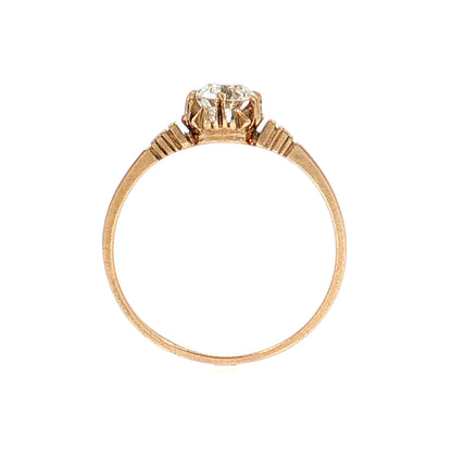 .79 Victorian Diamond Solitaire Engagement Ring 14k
