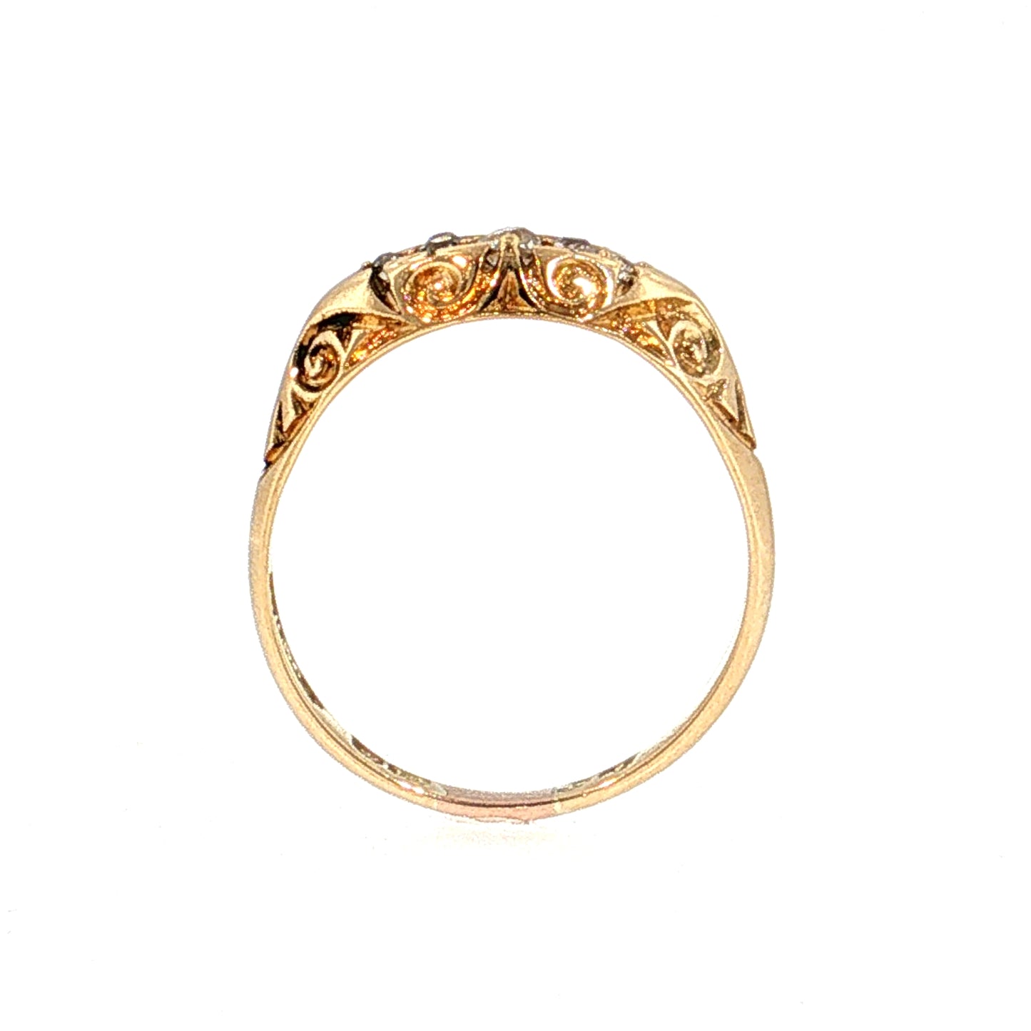 Victorian Diamond Filigree Stacking Ring 18k