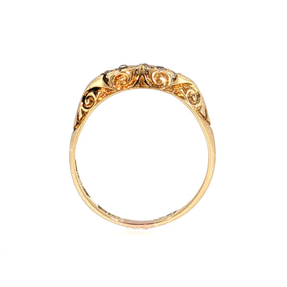 Victorian Diamond Filigree Stacking Ring 18k