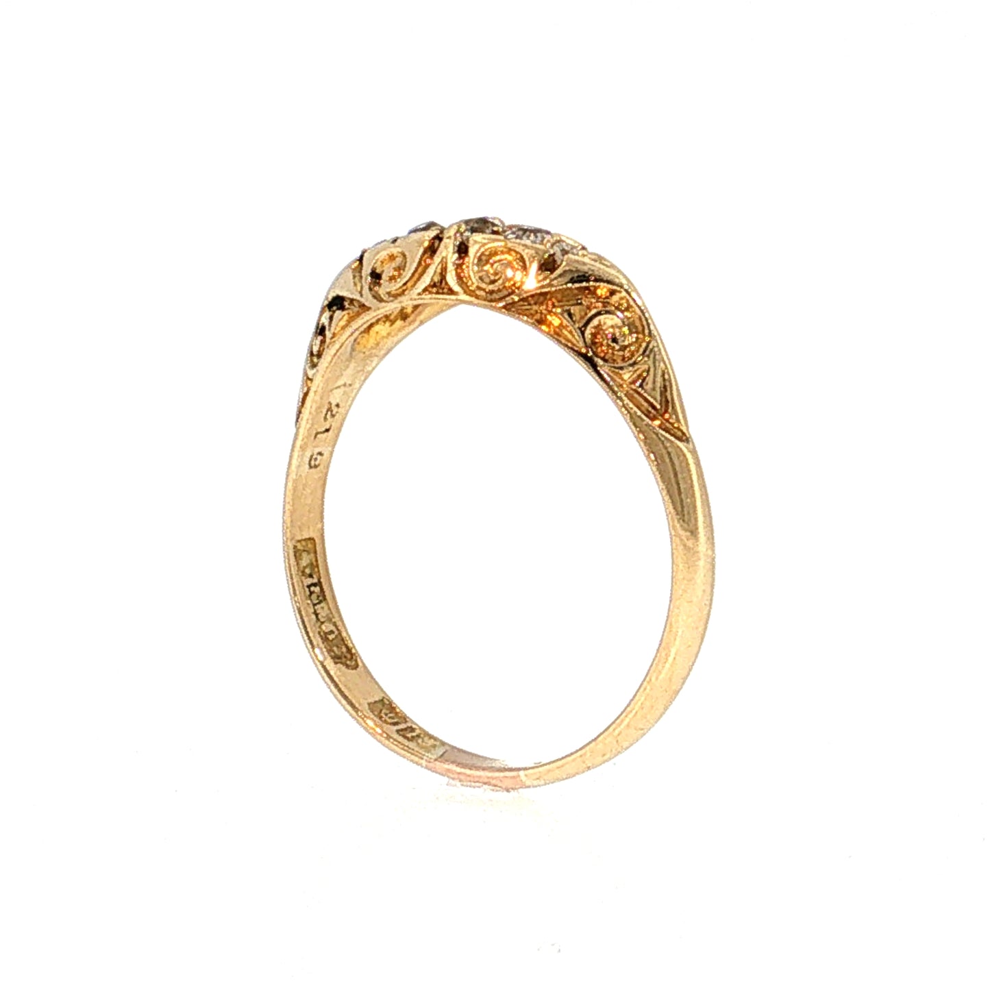 Victorian Diamond Filigree Stacking Ring 18k