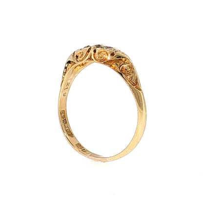 Victorian Diamond Filigree Stacking Ring 18k