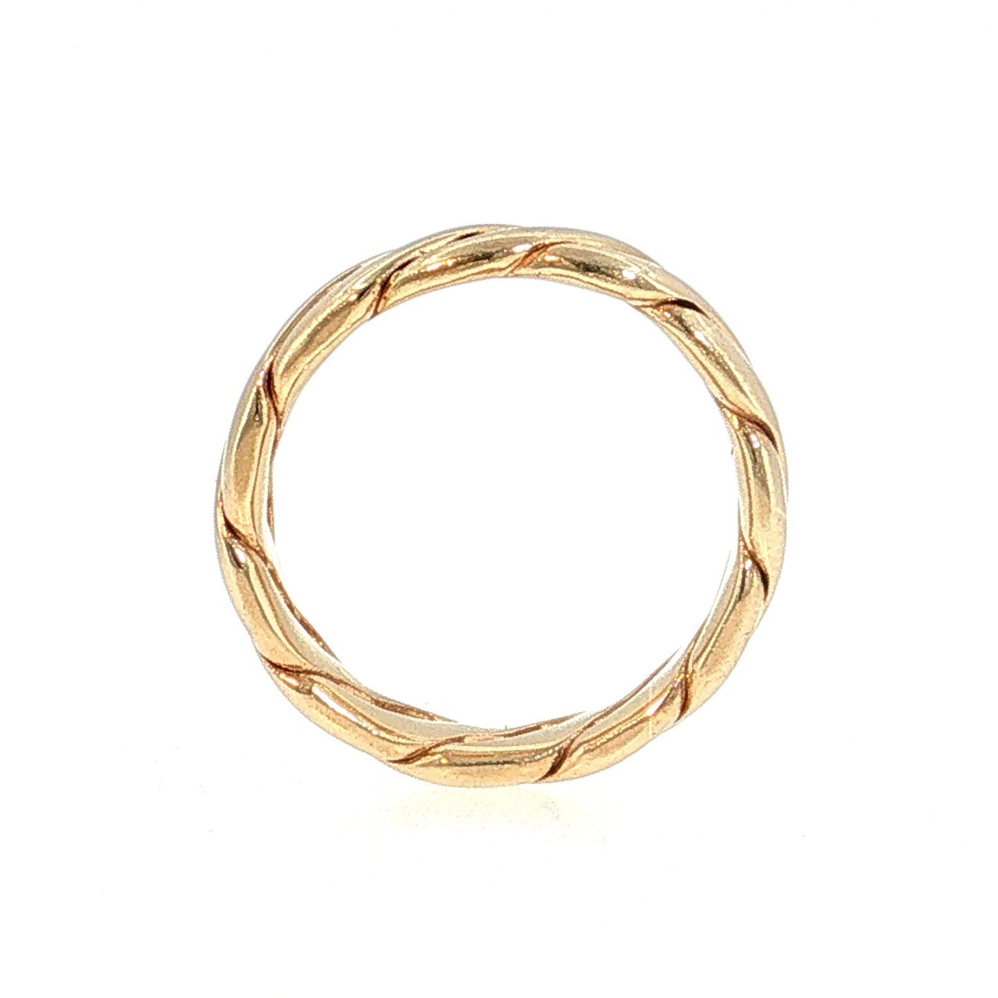 Braided Interwoven Men's Wedding Band 14k Yellow Gold
