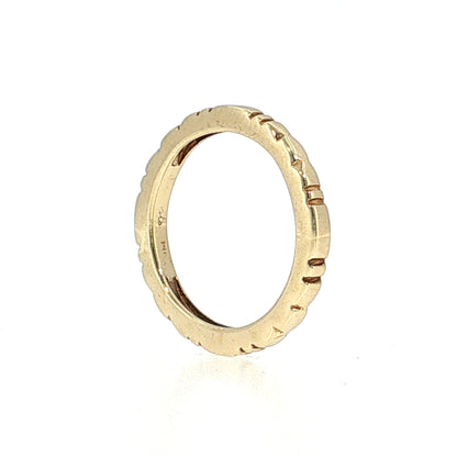 Textured Stacking Band 14k Yellow Gold