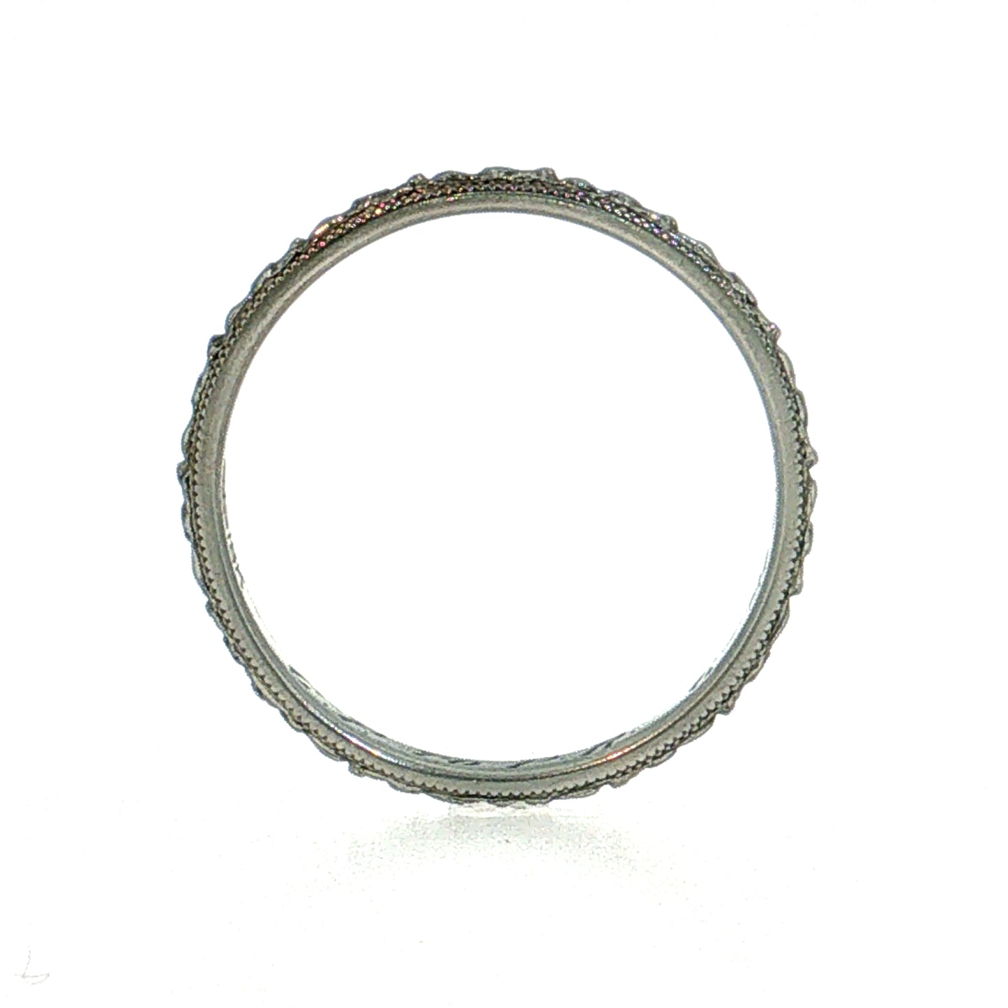 Antique Art Deco Men's Wedding Band 18k White Gold