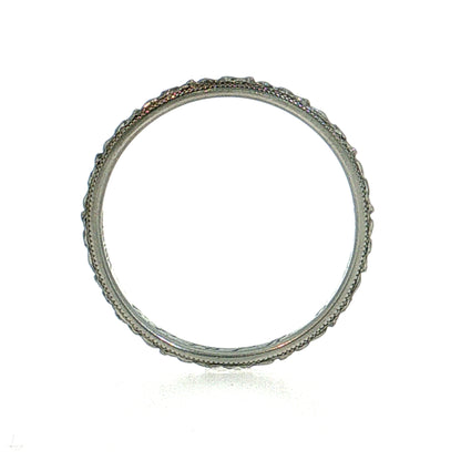 Antique Art Deco Men's Wedding Band 18k White Gold