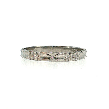 Antique Art Deco Men's Wedding Band 10k White Gold