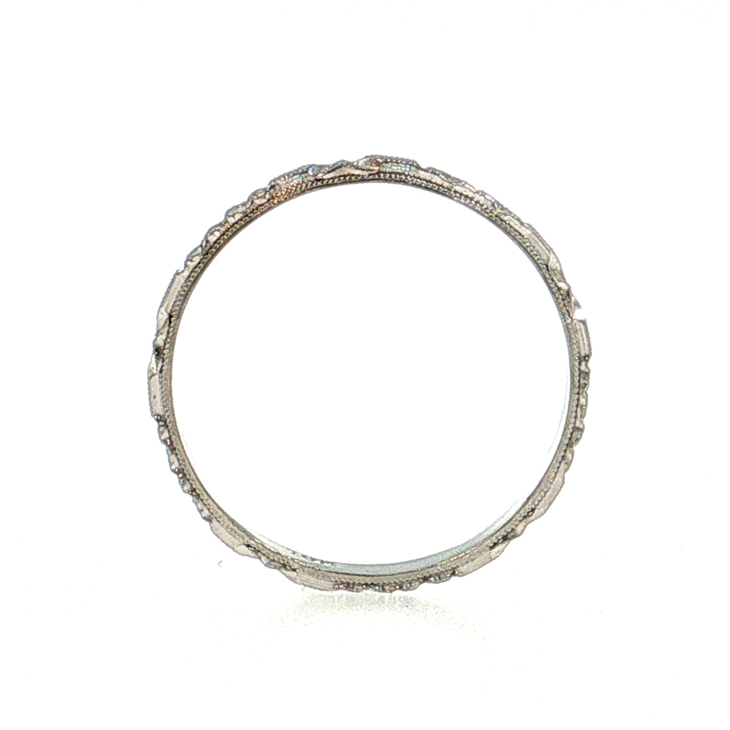 Antique Art Deco Men's Wedding Band 10k White Gold