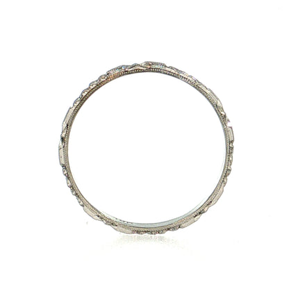 Antique Art Deco Men's Wedding Band 10k White Gold