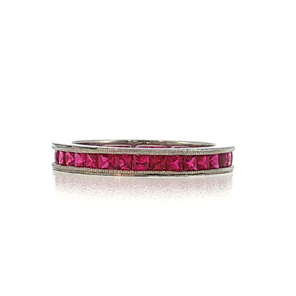 2.00 Ruby Eternity Wedding Band Platinum