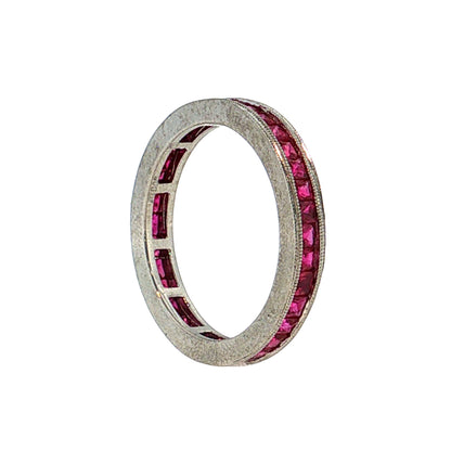 2.00 Ruby Eternity Wedding Band Platinum
