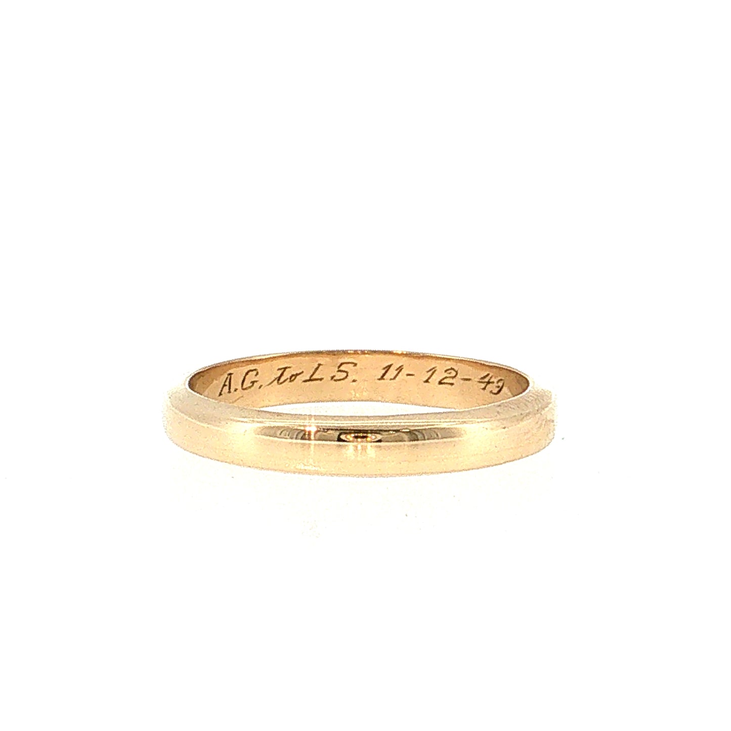 Vintage Retro Men's Wedding Band 14k Yellow Gold