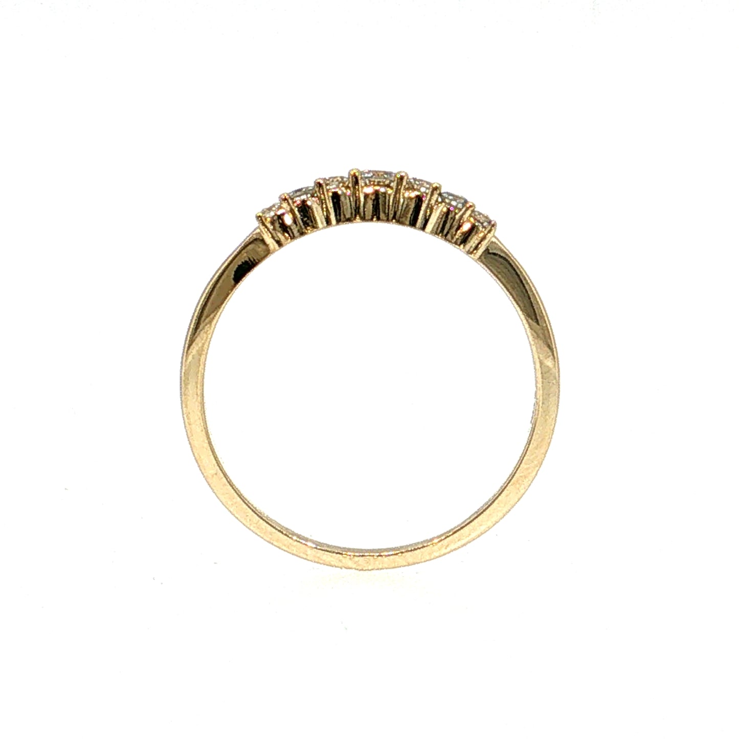 Contoured Diamond Tiara Wedding Band 14k Yellow Gold
