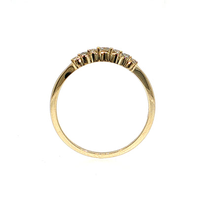 Contoured Diamond Tiara Wedding Band 14k Yellow Gold