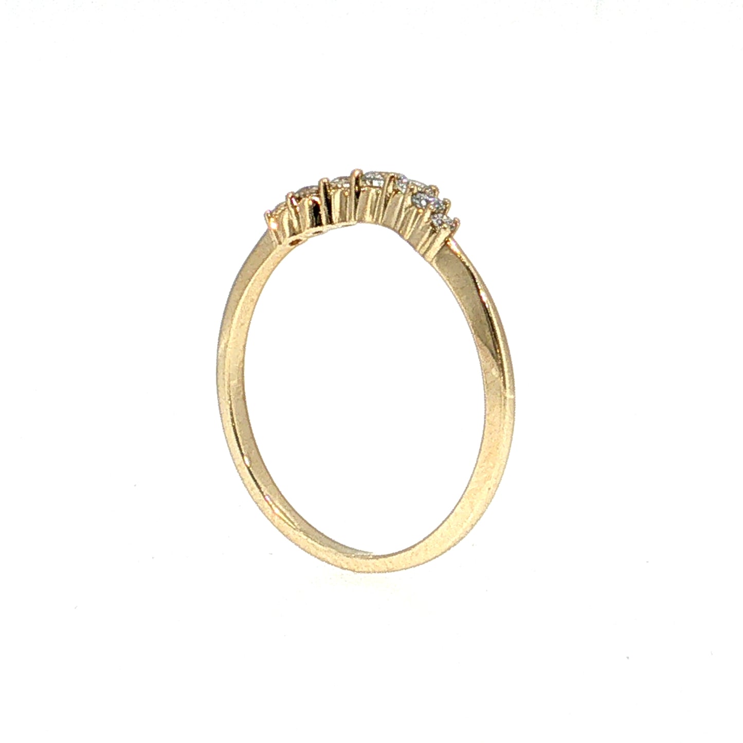 Contoured Diamond Tiara Wedding Band 14k Yellow Gold