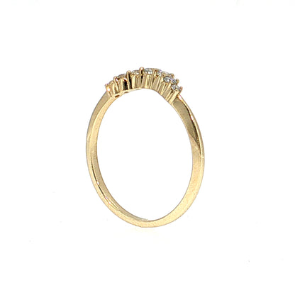 Contoured Diamond Tiara Wedding Band 14k Yellow Gold