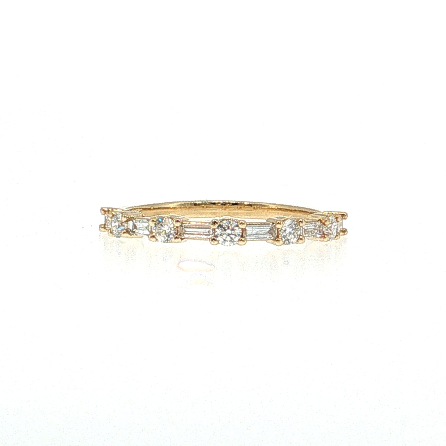 Diamond Half-Eternity Wedding Band 14k Yellow Gold