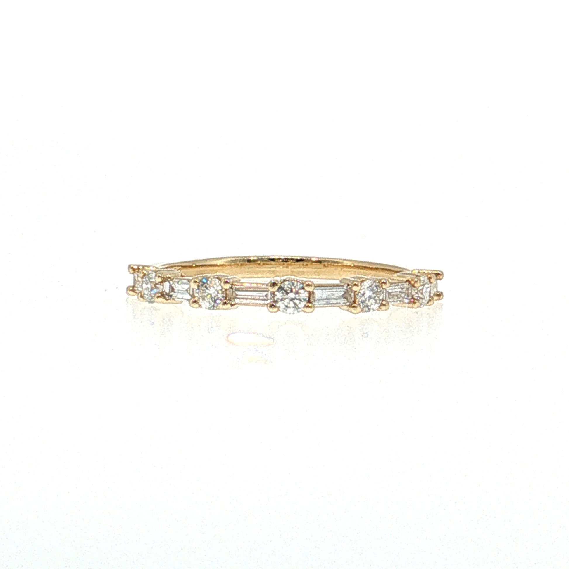 Diamond Half-Eternity Wedding Band 14k Yellow Gold