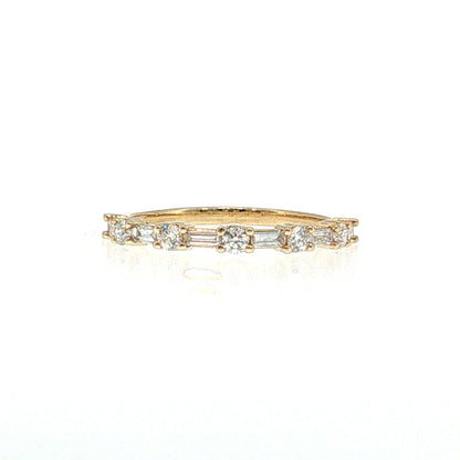 Diamond Half-Eternity Wedding Band 14k Yellow Gold