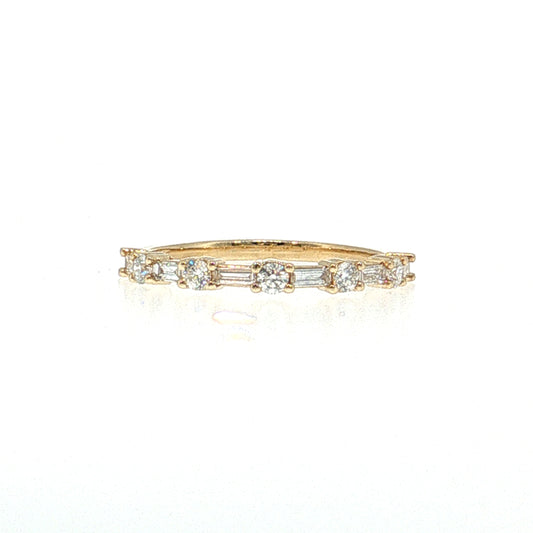 Diamond Half-Eternity Wedding Band 14k Yellow Gold