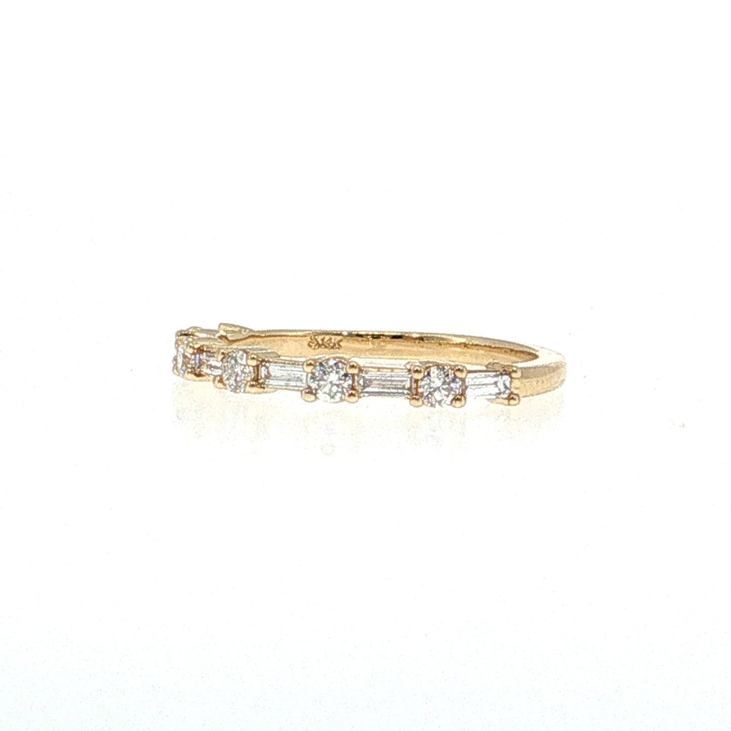 Diamond Half-Eternity Wedding Band 14k Yellow Gold