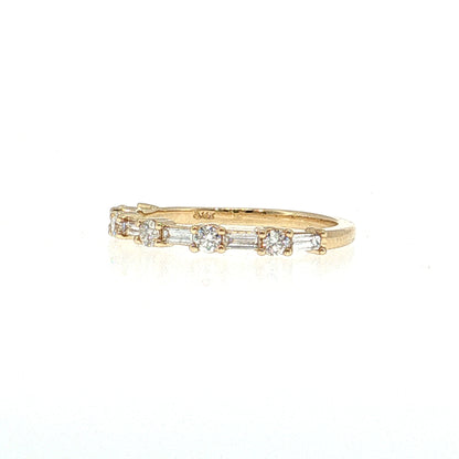 Diamond Half-Eternity Wedding Band 14k Yellow Gold