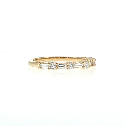 Diamond Half-Eternity Wedding Band 14k Yellow Gold