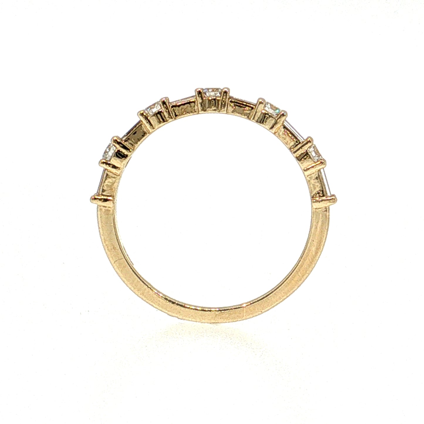 Diamond Half-Eternity Wedding Band 14k Yellow Gold