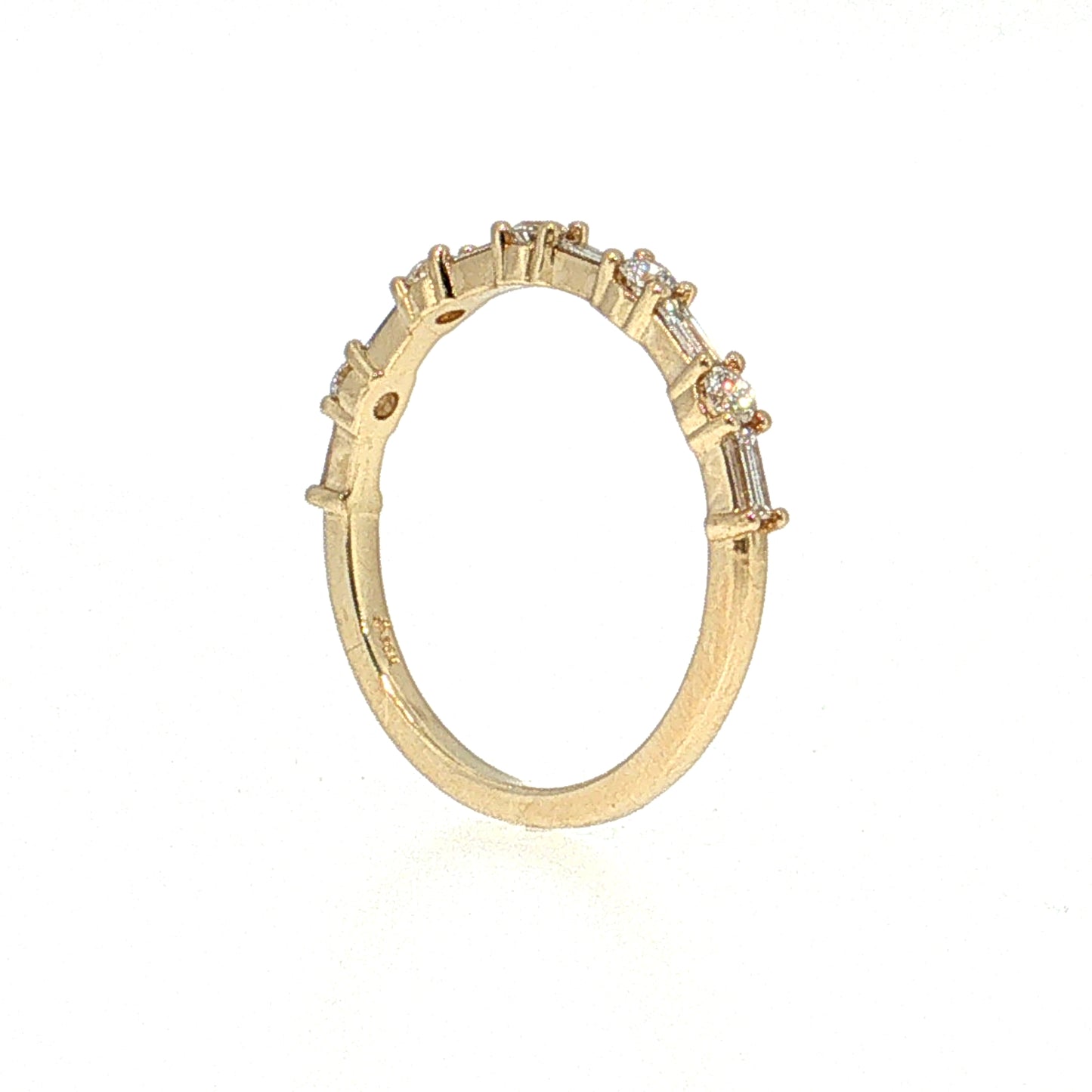 Diamond Half-Eternity Wedding Band 14k Yellow Gold