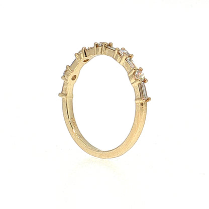 Diamond Half-Eternity Wedding Band 14k Yellow Gold