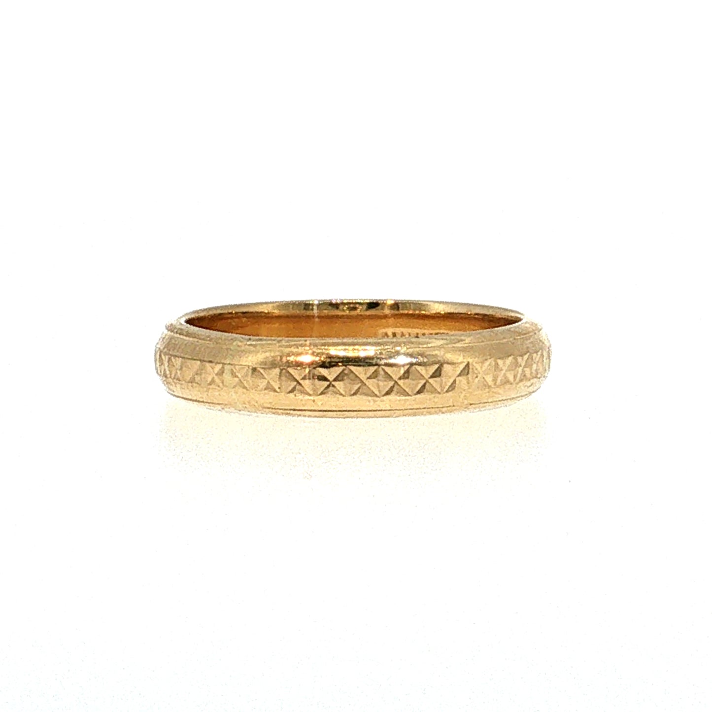 Engraved Men's Wedding Band 14k Yellow Gold