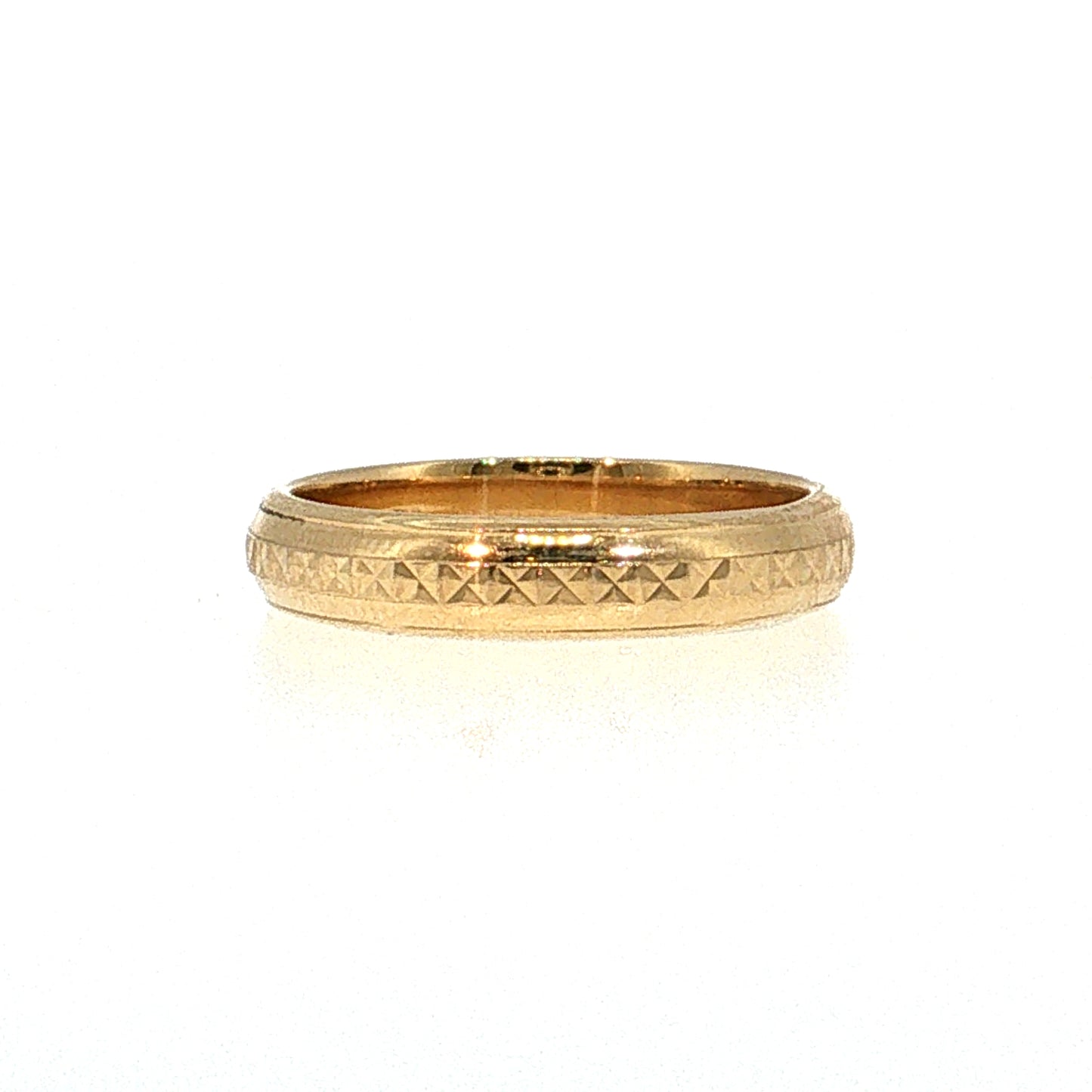 Engraved Men's Wedding Band 14k Yellow Gold